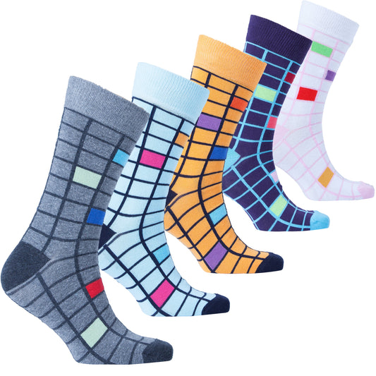 Men's Fashionable Blocks Socks - The Distinguished Man Store