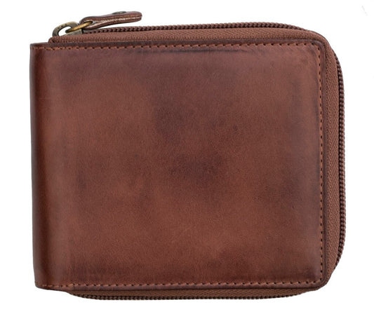 Ridgeback Mens Leather Zip Around Wallet - 6427 - The Distinguished Man Store