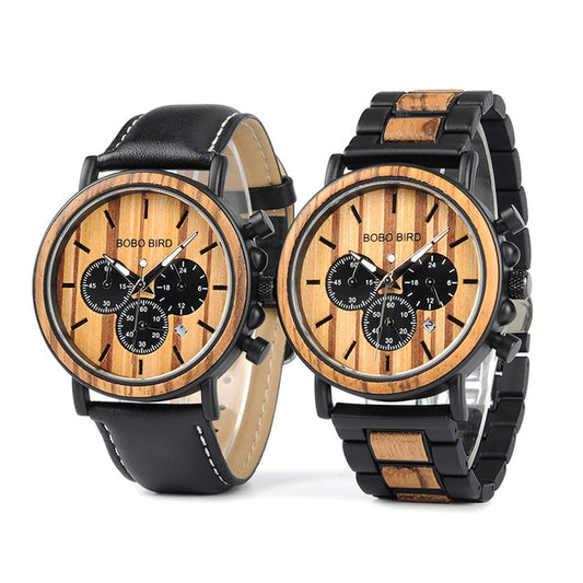 P09 Wood and Stainless Steel Watches - The Distinguished Man Store