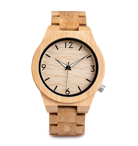 D27 Natural All Bamboo Wood Watches Top - The Distinguished Man Store