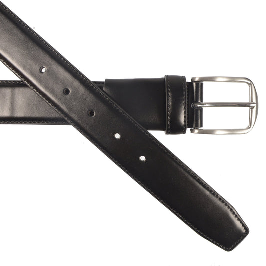 CLUB ROCHELIER EXTENDABLE LEATHER BELT WITH BRUSHED NICKEL HARDWARE - The Distinguished Man Store