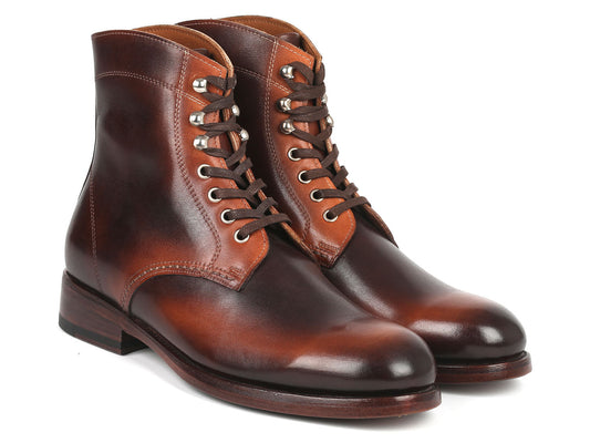 Paul Parkman Men's Brown Burnished Leather Boots (824BRW73) - The Distinguished Man Store
