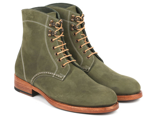 Paul Parkman Men's Boots Green Nubuck (824NGR33) - The Distinguished Man Store