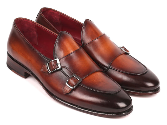 Paul Parkman Men's Brown Double Monkstrap Shoes (ID#HT61BRW) - The Distinguished Man Store