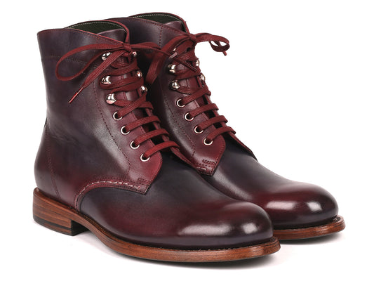 Paul Parkman Men's Leather Boots Bordeaux & Navy (824BRD65) - The Distinguished Man Store