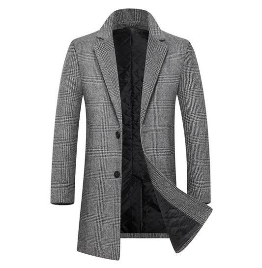 Fashion Plaid Single Breasted Jackets Men's Wool Coats - The Distinguished Man Store