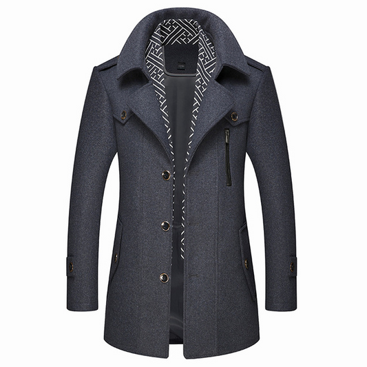Winter Scarf Detachable Scarf Jackets Men's Wool Coats - The Distinguished Man Store