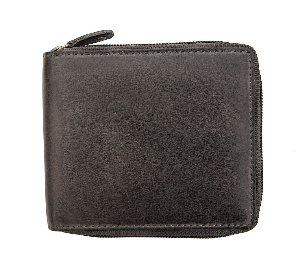 Ridgeback Mens Leather Zip Around Wallet - 6427 - The Distinguished Man Store