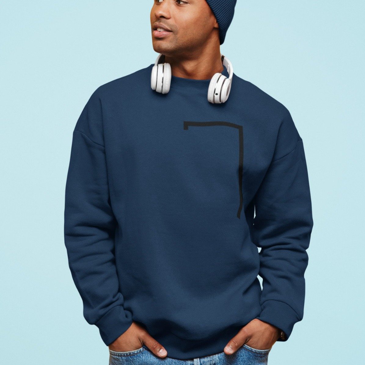 Mens Angled Logo Crewneck Sweatshirt - The Distinguished Man Store