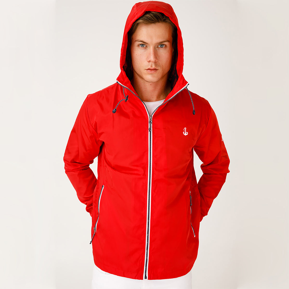 AnemosS Men Raincoat L Red, Rain Jacket Men , Winter Coats for Men, - The Distinguished Man Store