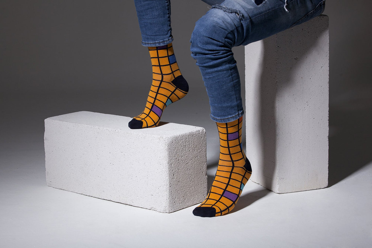 Men's Fashionable Blocks Socks - The Distinguished Man Store