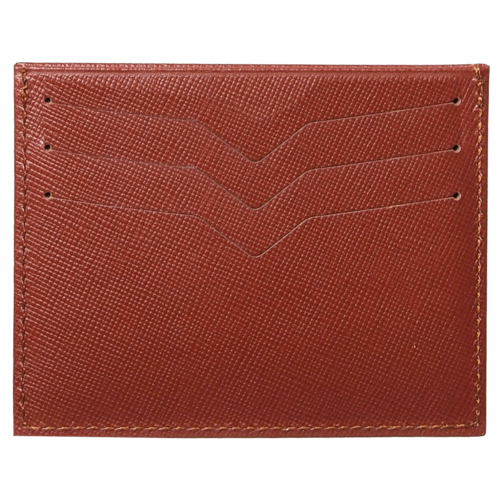 Saffiano Credit Card Wallet Brown - The Distinguished Man Store