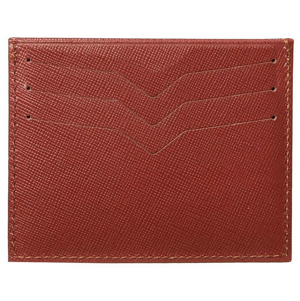 Saffiano Credit Card Wallet Brown - The Distinguished Man Store