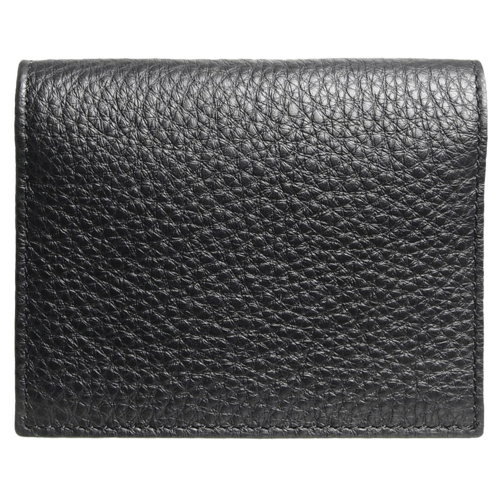 Pebbled Calf Leather Card Wallet Black - The Distinguished Man Store