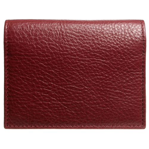 Grained Calf Leather Card Wallet Rosewood - The Distinguished Man Store