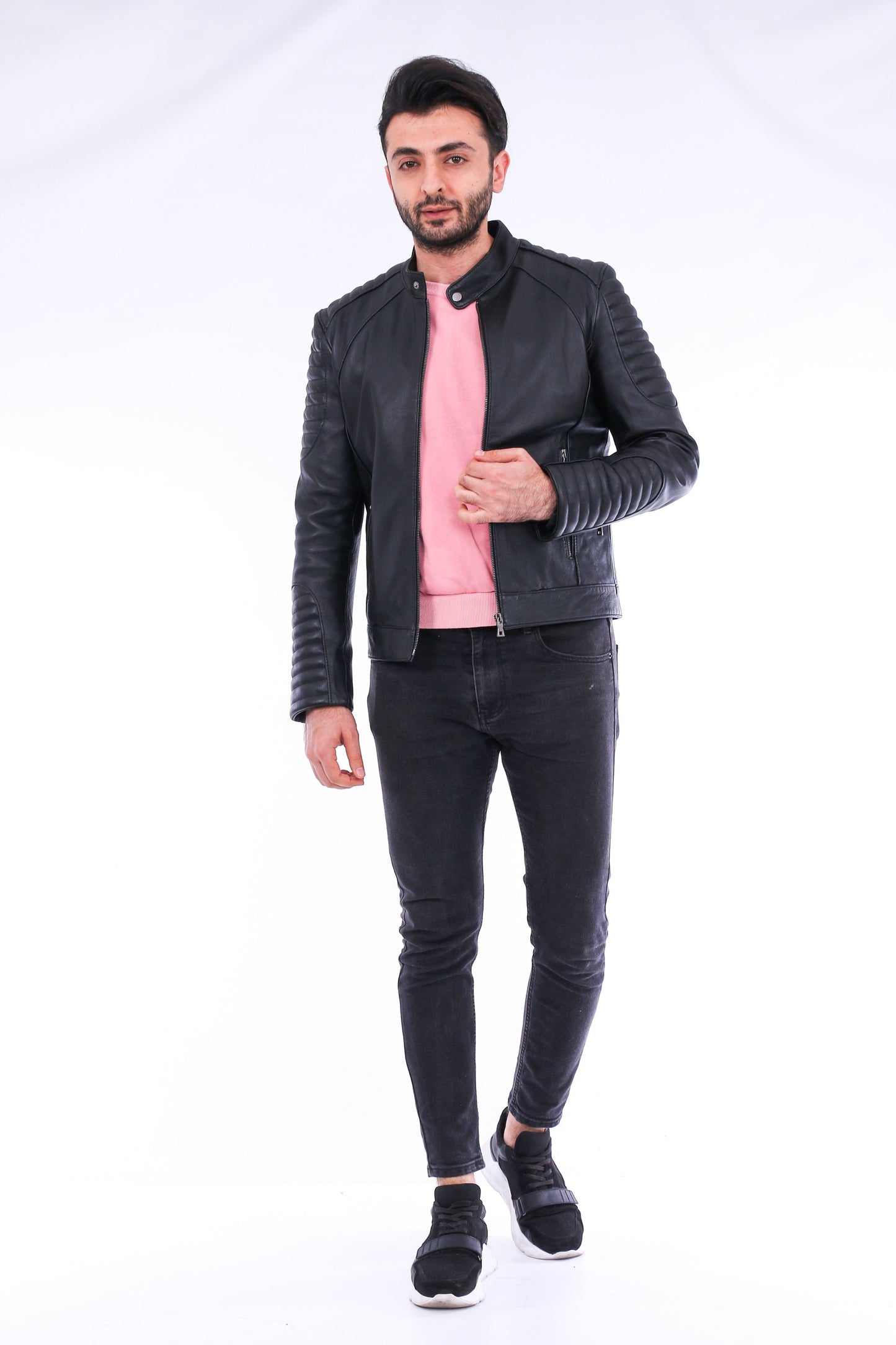 Sanremo Quilted Biker Jacket - The Distinguished Man Store