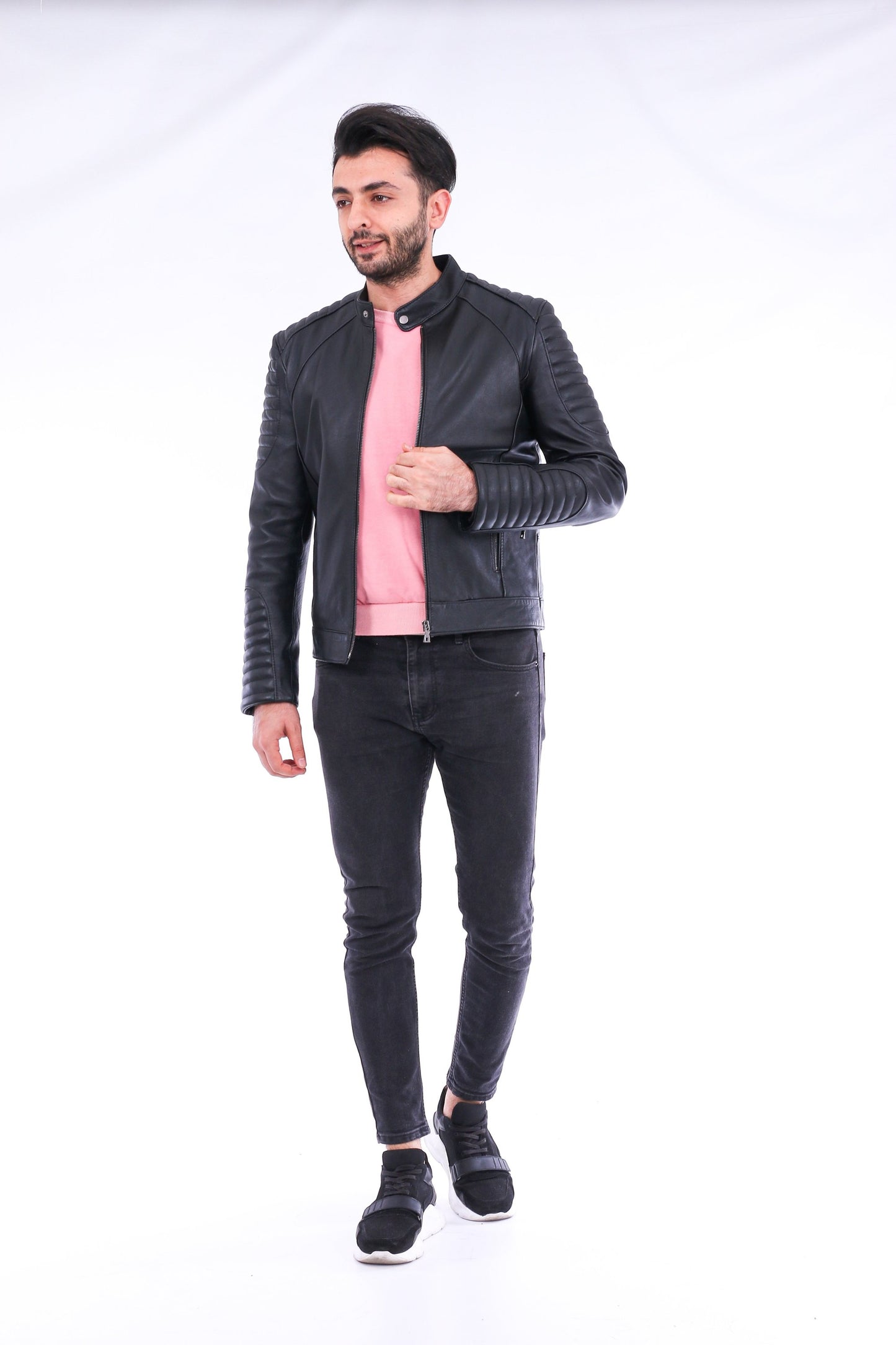 Sanremo Quilted Biker Jacket - The Distinguished Man Store