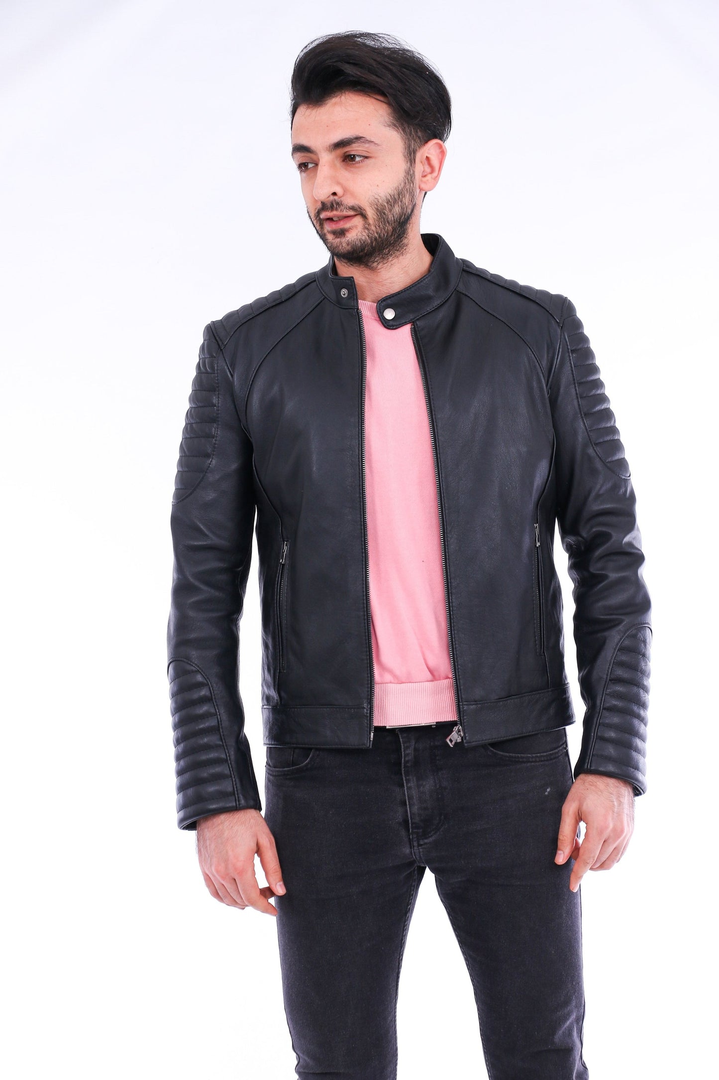 Sanremo Quilted Biker Jacket - The Distinguished Man Store