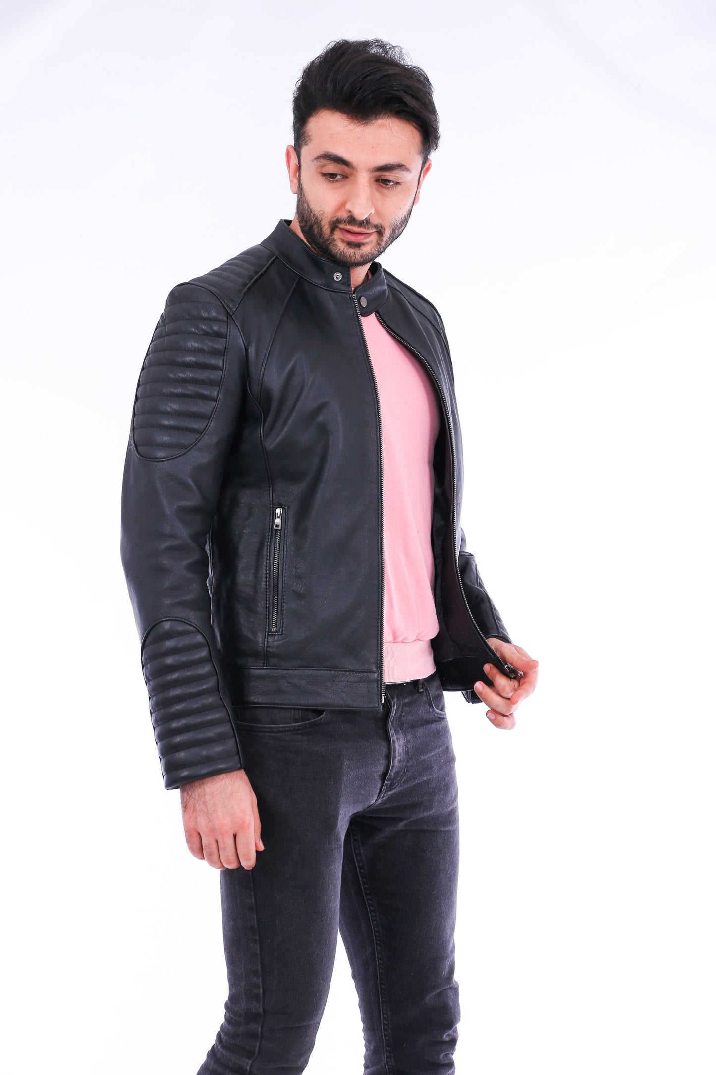 Sanremo Quilted Biker Jacket - The Distinguished Man Store