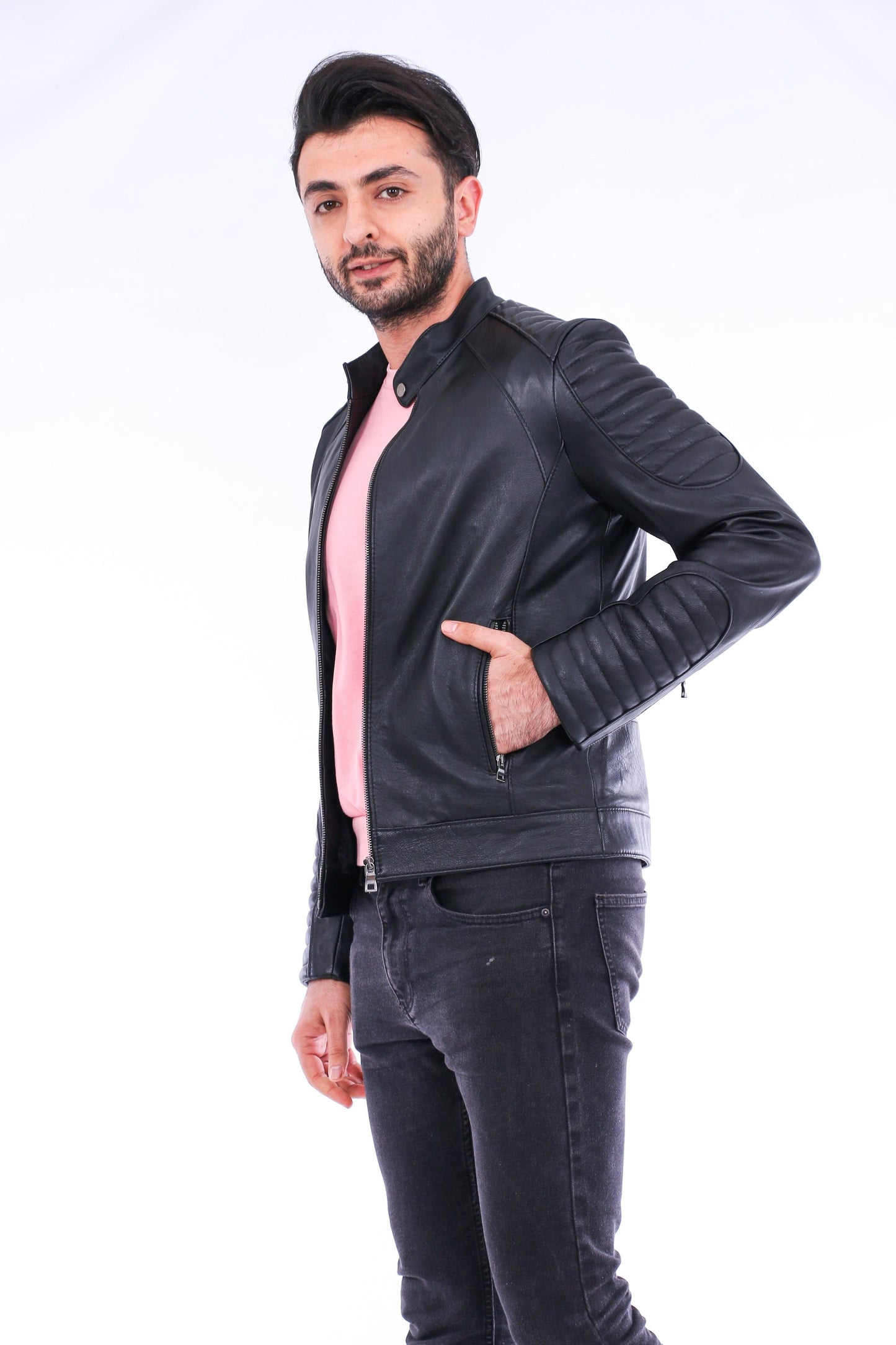 Sanremo Quilted Biker Jacket - The Distinguished Man Store