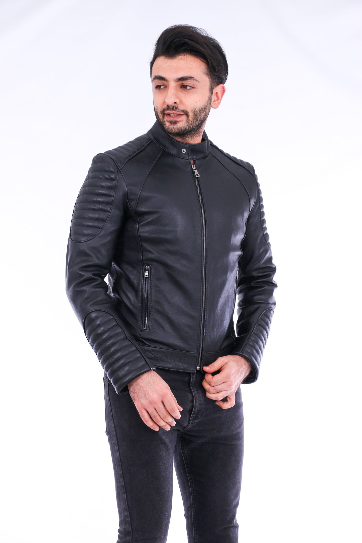 Sanremo Quilted Biker Jacket - The Distinguished Man Store