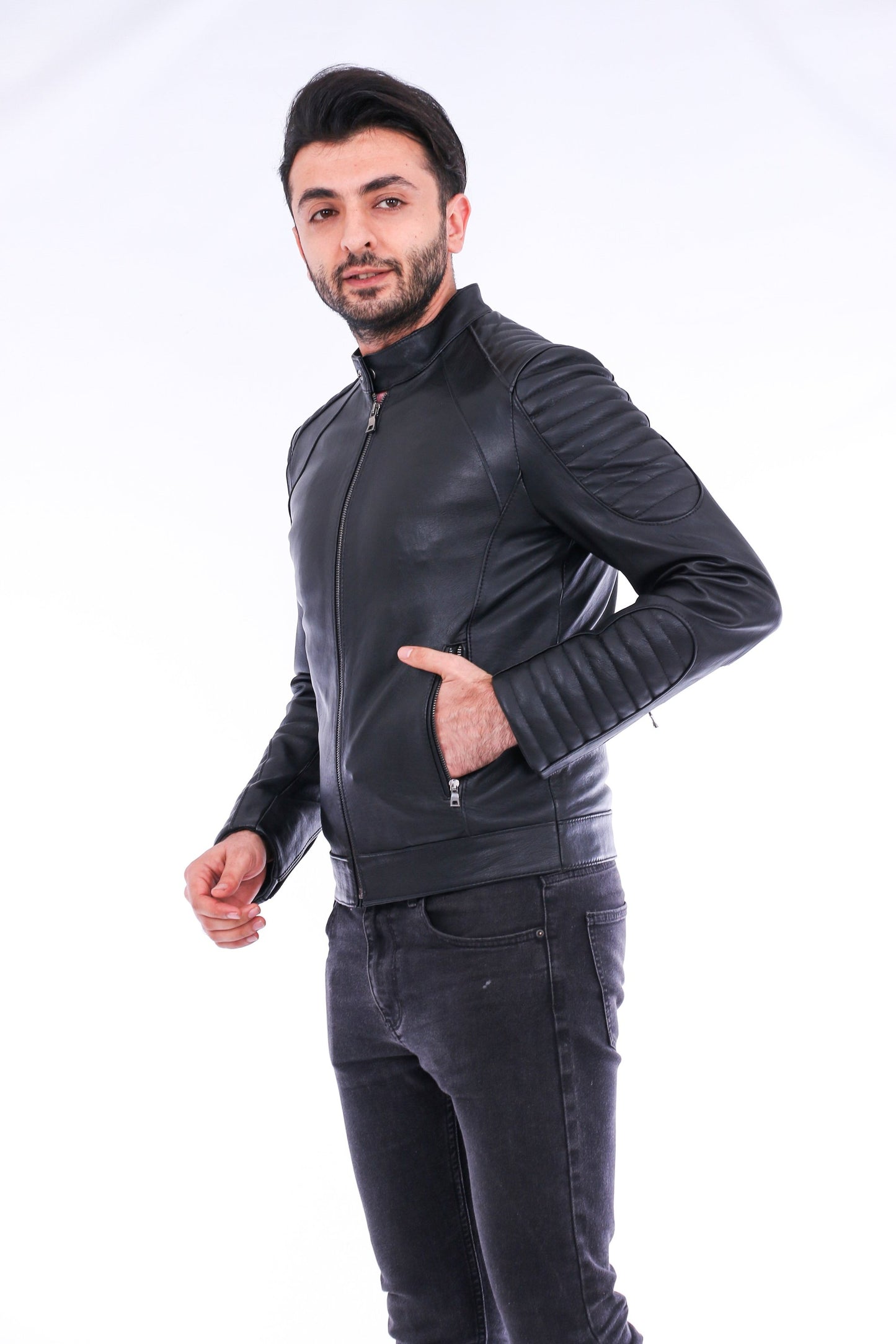 Sanremo Quilted Biker Jacket - The Distinguished Man Store