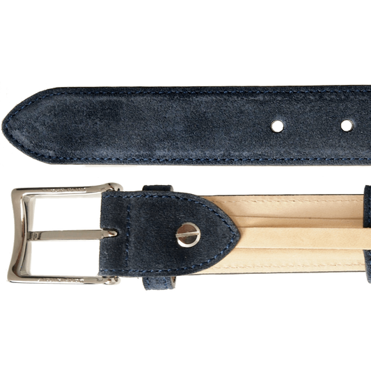 30 mm Sartorial Suede Belt Navy - The Distinguished Man Store