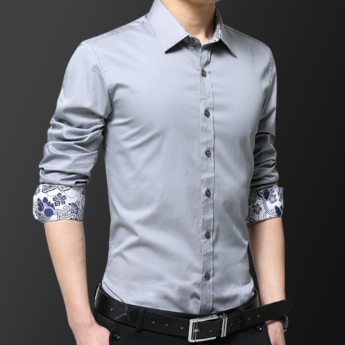 Mens Button Down Shirt with Oriental Inner Details - The Distinguished Man Store