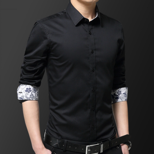 Mens Button Down Shirt with Oriental Inner Details - The Distinguished Man Store