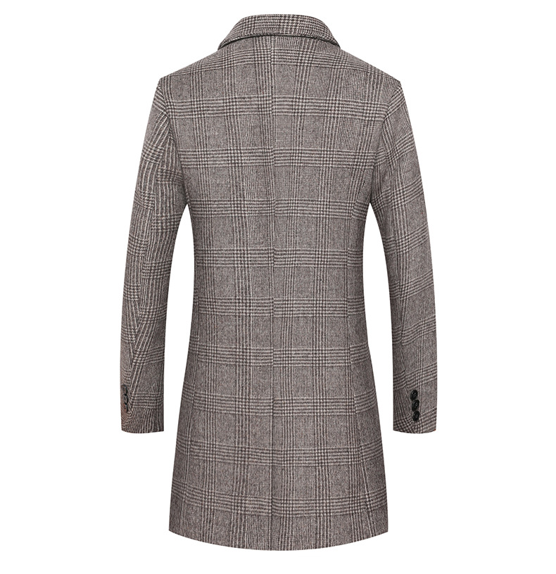 Fashion Plaid Single Breasted Jackets Men's Wool Coats - The Distinguished Man Store